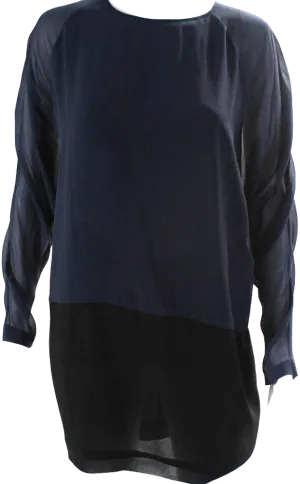 Acne Studios Sweden. Navy/Black Colorblock Long Sleeves Mini Dress